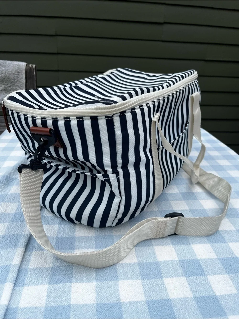 Striped Insulated Picnic Cooler